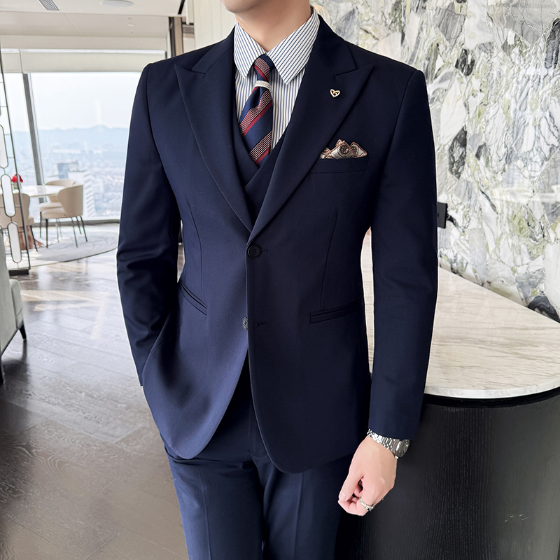 Men Formal Wear Top - Terno masculino de três peças de