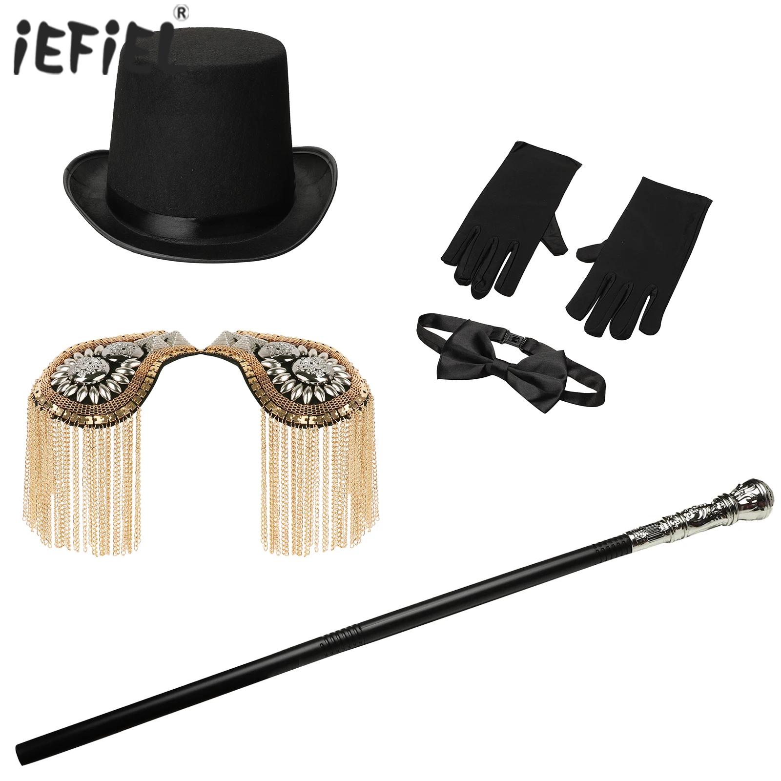 Formal Wear Gloves Men - Adulto circo ringmaster traje cosplay chapéu