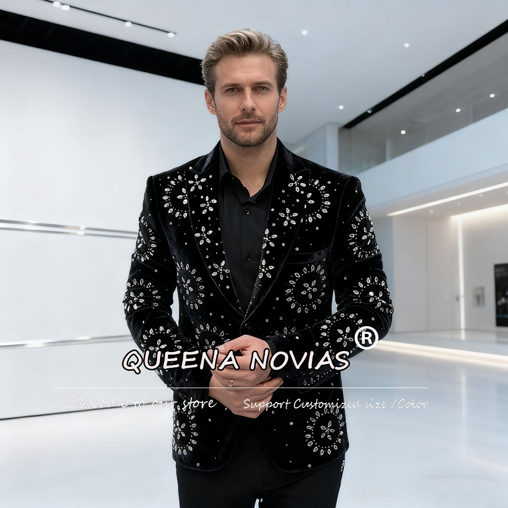 Men Formal Wear For Dinner - Luxo diamante pedras ternos masculinos para