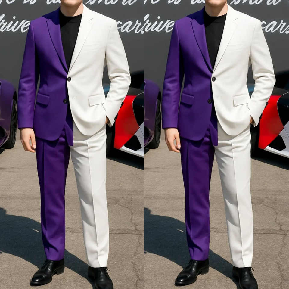 Men Formal Wear Purple - Smoking formal masculino de negócios, 2