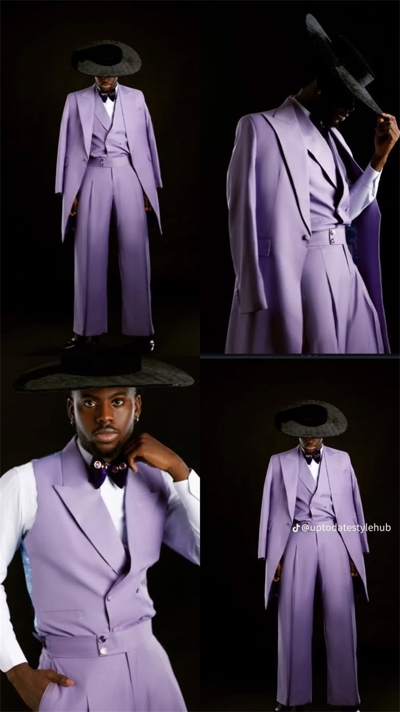 Men Formal Wear Purple - Conjunto de Terno Masculino Roxo 3