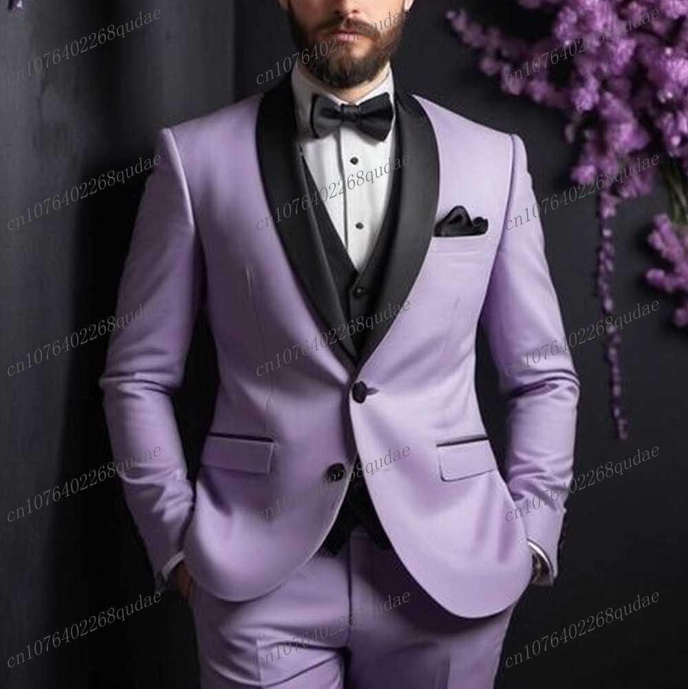 Men Formal Wear Purple - Roxo e preto formal terno masculino