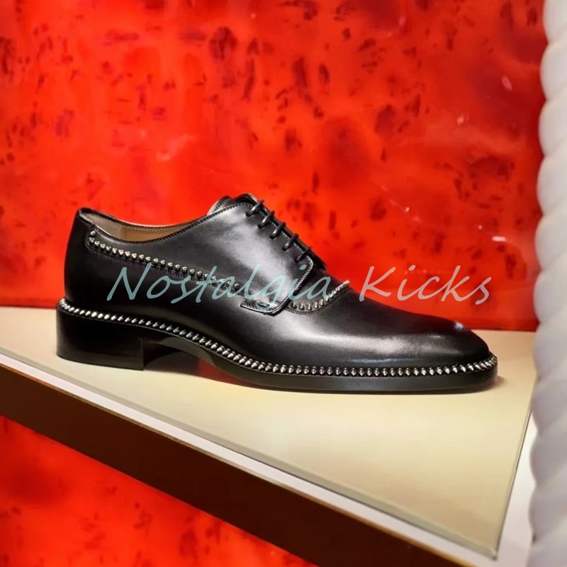 Men'S Gothic Formal Wear - Estilo vintage preto couro genuíno oxford