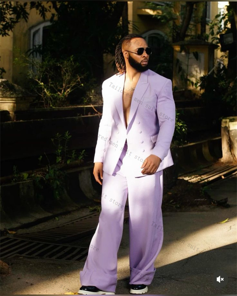 Men Formal Wear Purple - Conjunto de ternos masculinos roxos lavanda,
