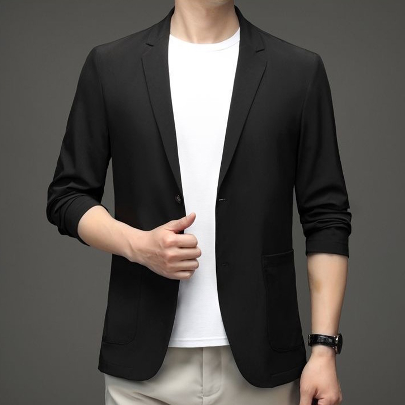 Men'S Gothic Formal Wear - Jaqueta de Terno Preta Simples para
