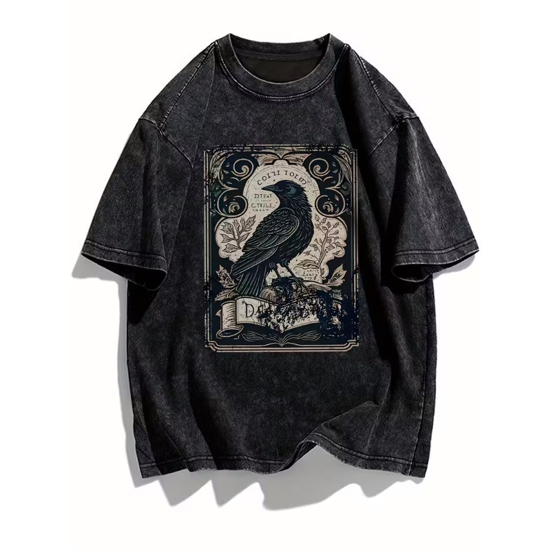 Men'S Gothic Formal Wear - Camiseta Vintage Gótica com Estampa de