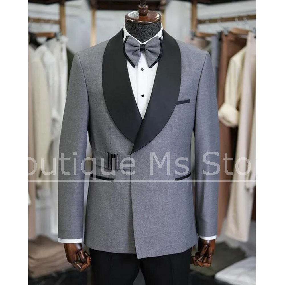 Men Formal Wear For Dinner - Terno Masculino Elegante com Lapela Xale,