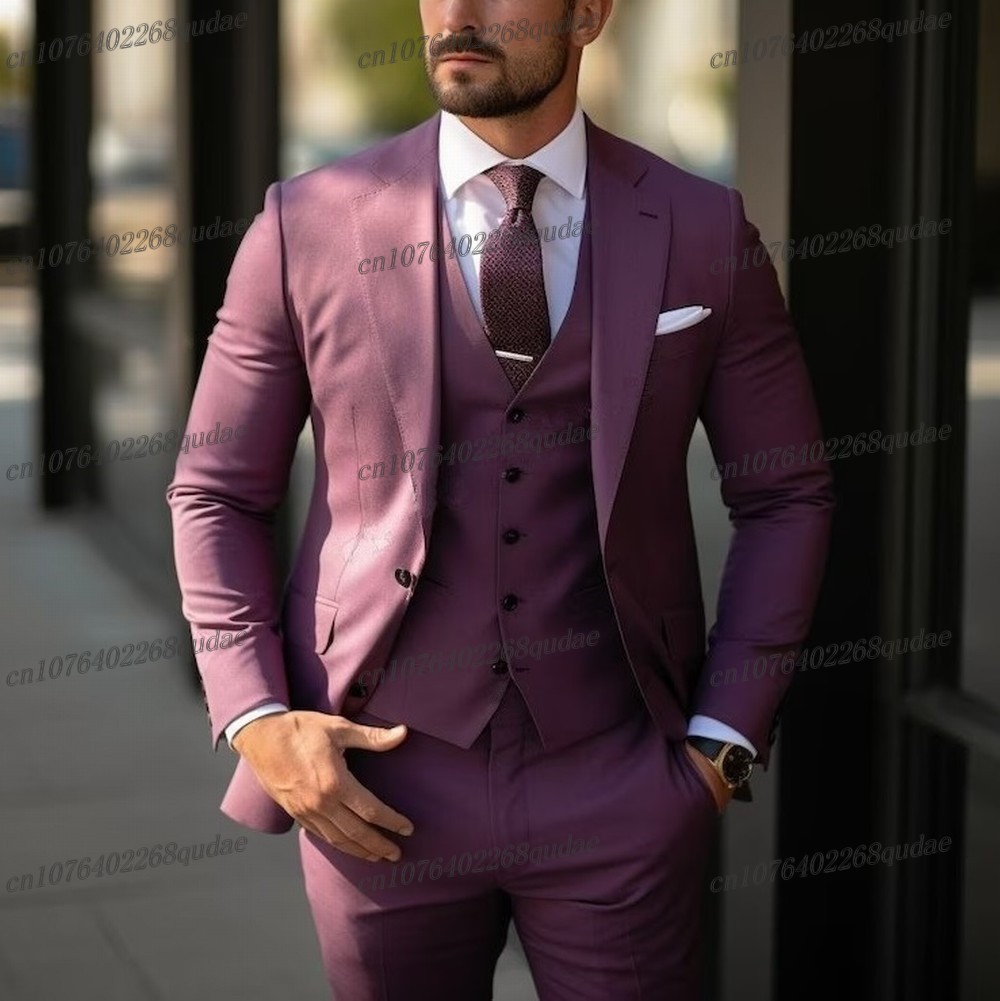 Men Formal Wear Purple - Terno Masculino Roxo para Ocasiões Formais,