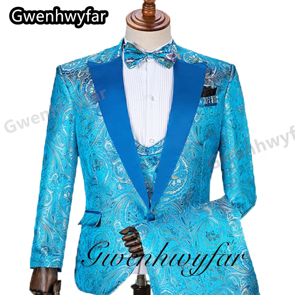 Men Formal Wear Pants - Gwenhwyfar padrão masculino ternos casamento jovens