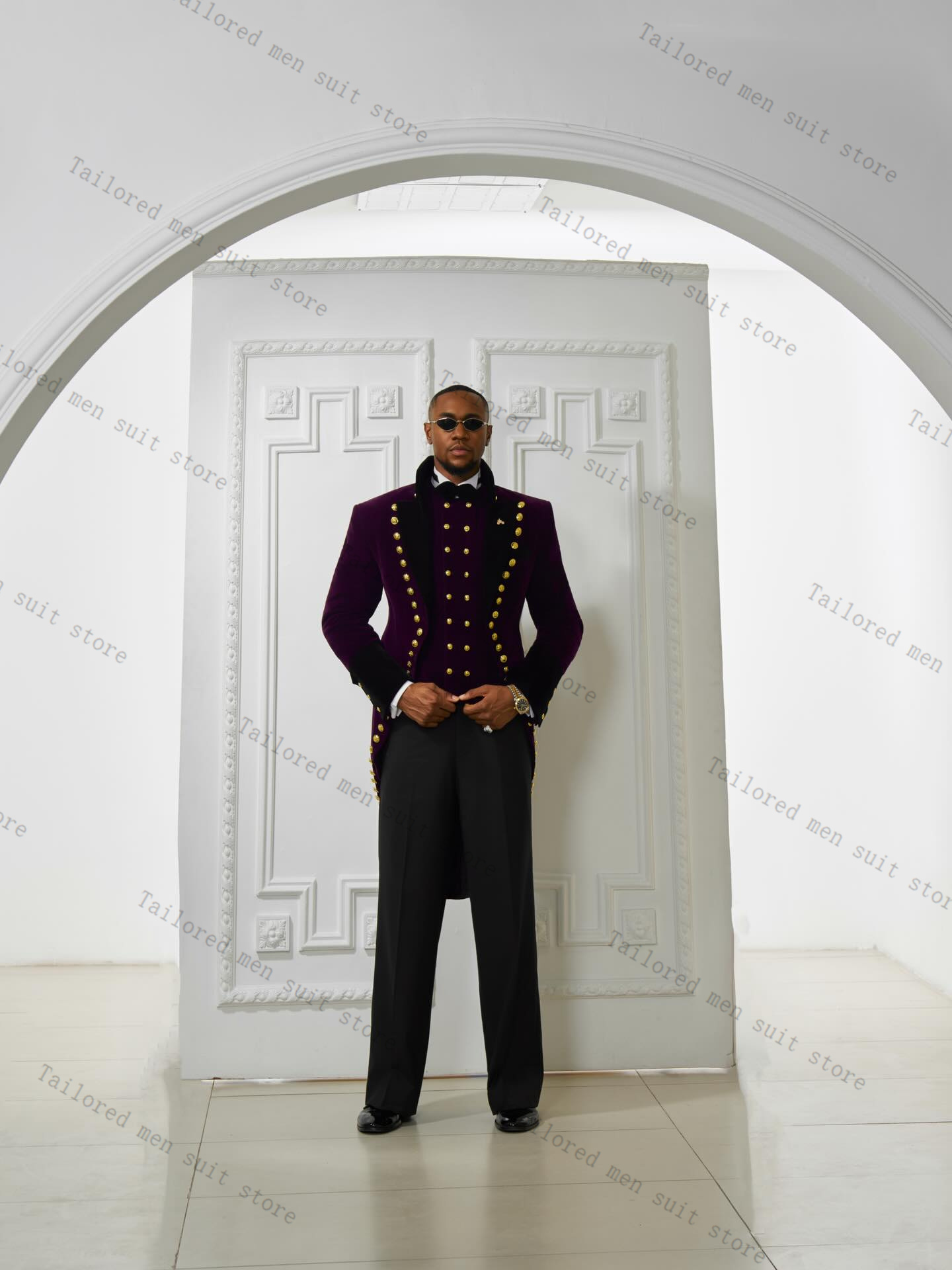 Men Formal Wear Purple - Ternos masculinos roxos, conjunto de 2
