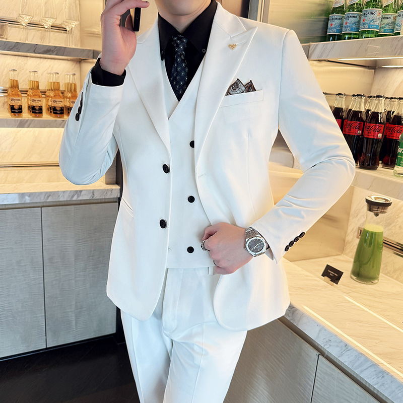 Ternos Masculinos Brancos de 3 - Men Formal Wear For Dinner avaliação e preço