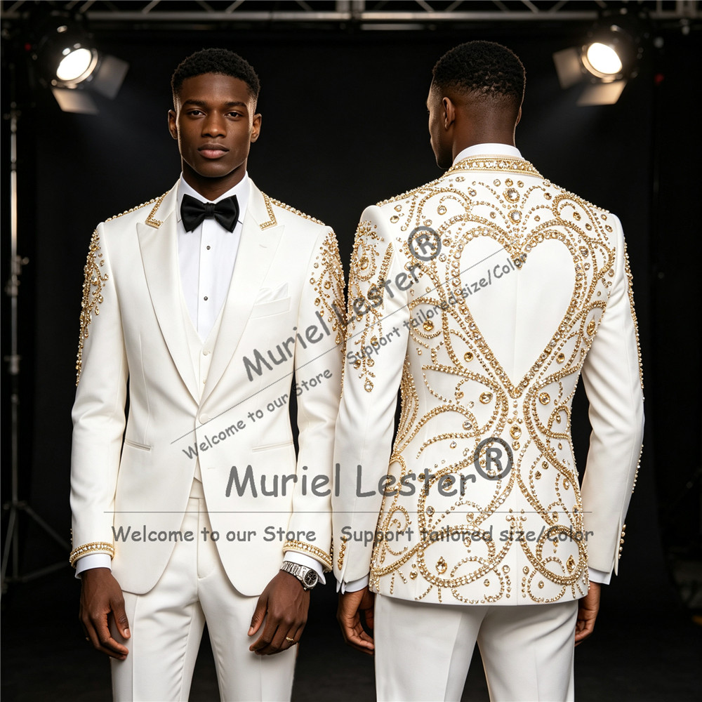 Conjunto de 3 Peças: Terno Mas - Men Formal Wear Pants avaliação e preço