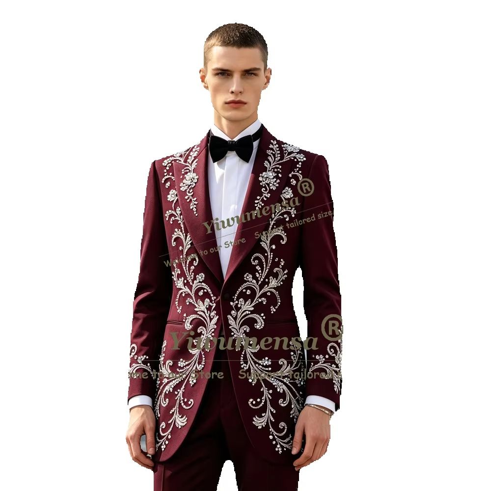 Conjuntos de Ternos de Luxo co - Men Formal Wear For Dinner avaliação e preço