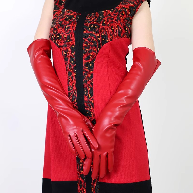 Pista feminina moda vermelho c - Formal Glove Leather avaliação e preço