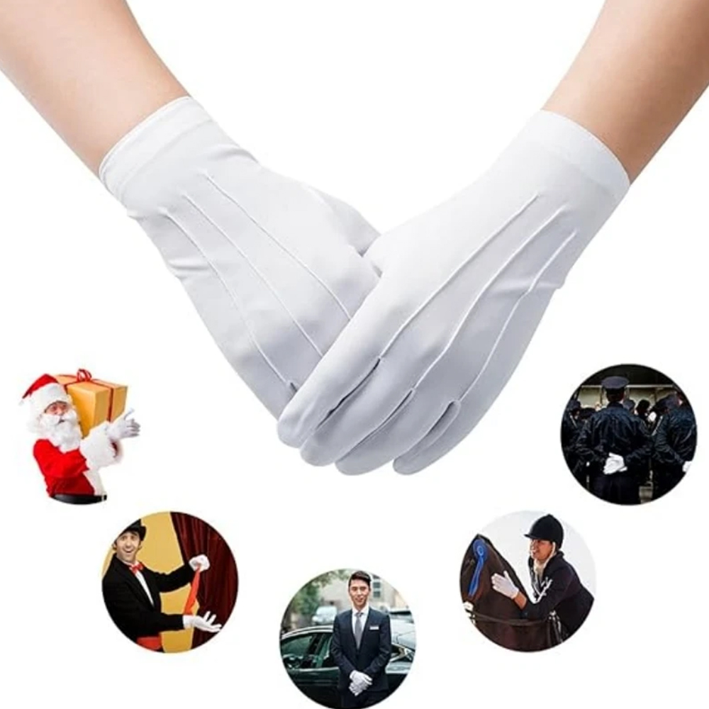 1/2 Pares de Luvas Brancas de  - Formal Wear Gloves Men avaliação e preço