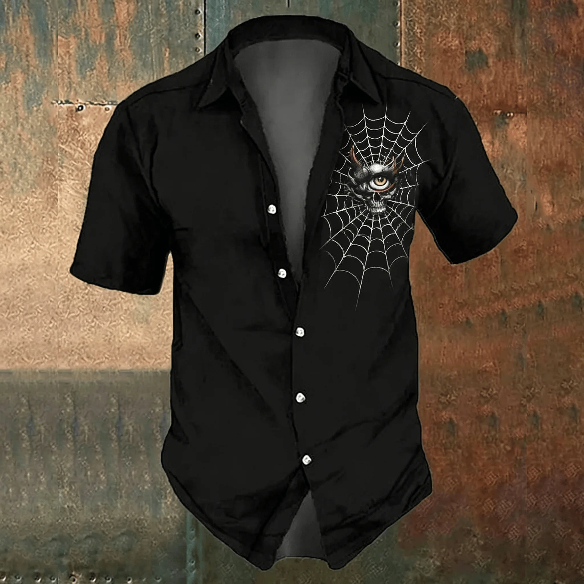 Camisa casual masculina preta  - Men'S Gothic Formal Wear avaliação e preço