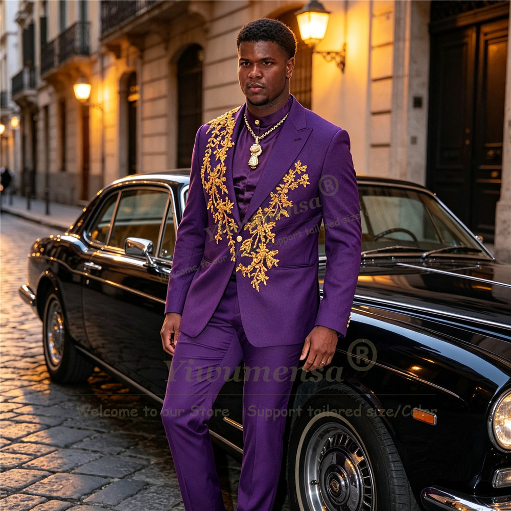 Ternos Masculinos Roxos de Des - Men Formal Wear Purple avaliação e preço