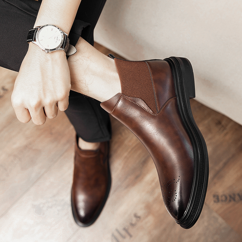 Sapatos de couro de cano alto  - Men Formal Wear Top avaliação e preço