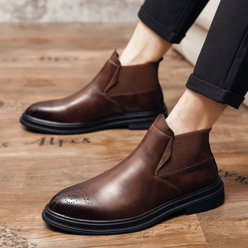 Sapatos de couro de cano alto  - Men Formal Wear Top avaliação e preço