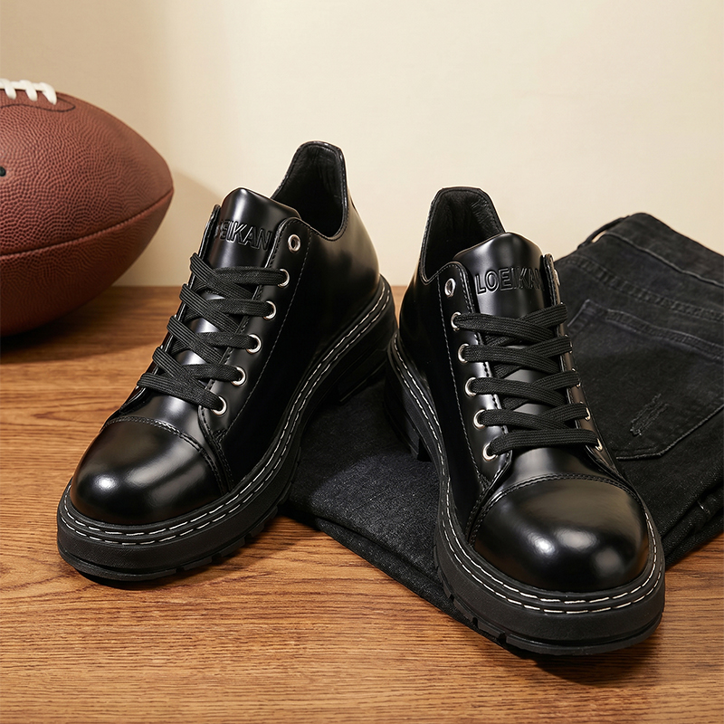 Sapatos masculinos de couro pr - Men'S Formal Wear avaliação e preço