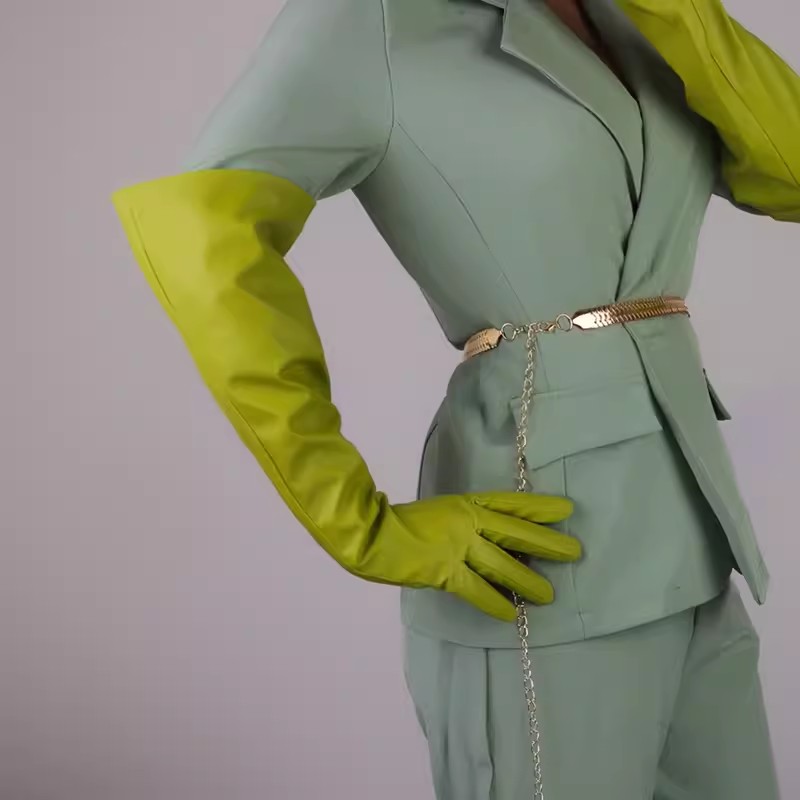 Luva Longa Verde de Couro PU p - Formal Glove Leather avaliação e preço