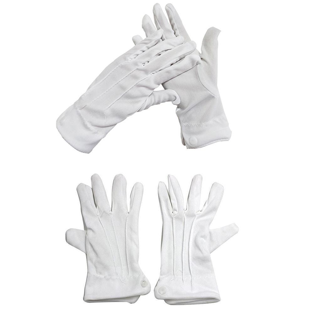 1 par luvas de algodão branco  - Formal Wear Gloves Men avaliação e preço