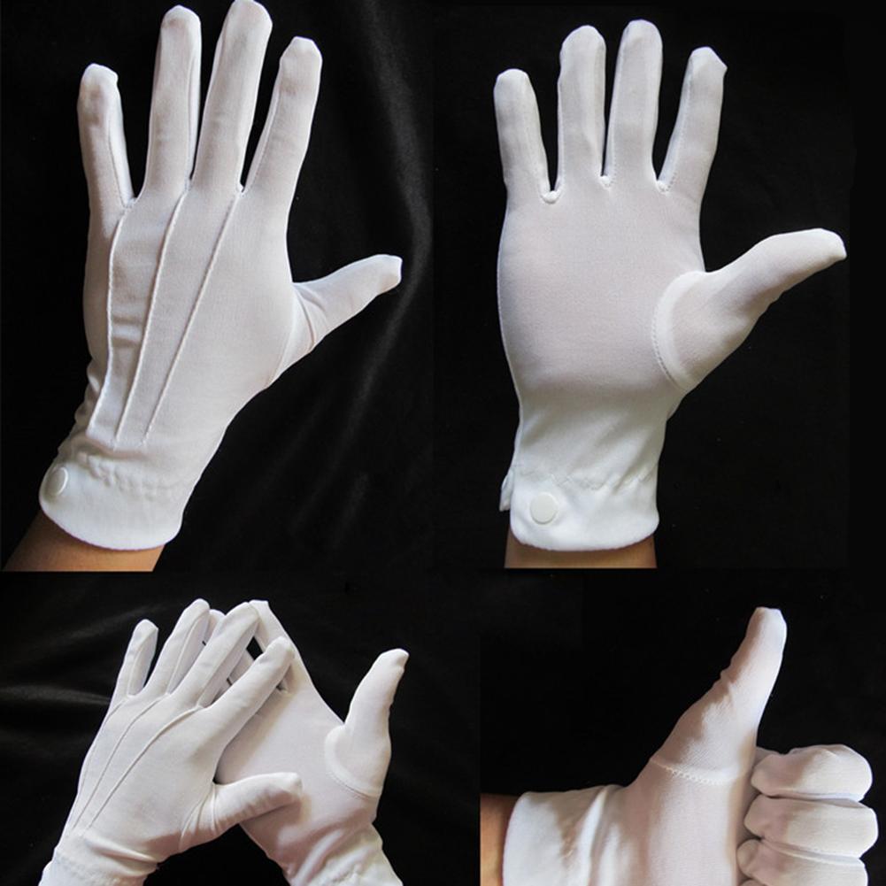 1 par luvas de algodão branco  - Formal Wear Gloves Men avaliação e preço
