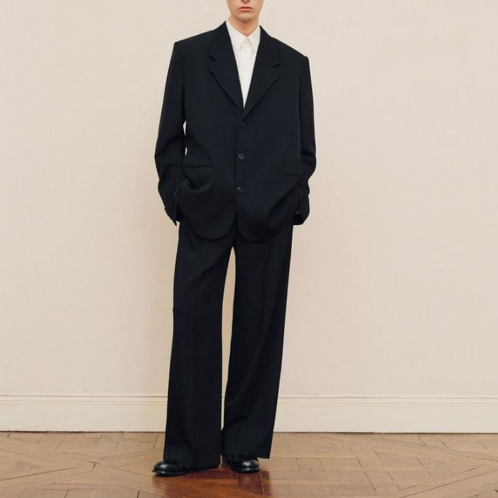 Conjunto de terno preto oversi - Men Formal Wear Pants avaliação e preço