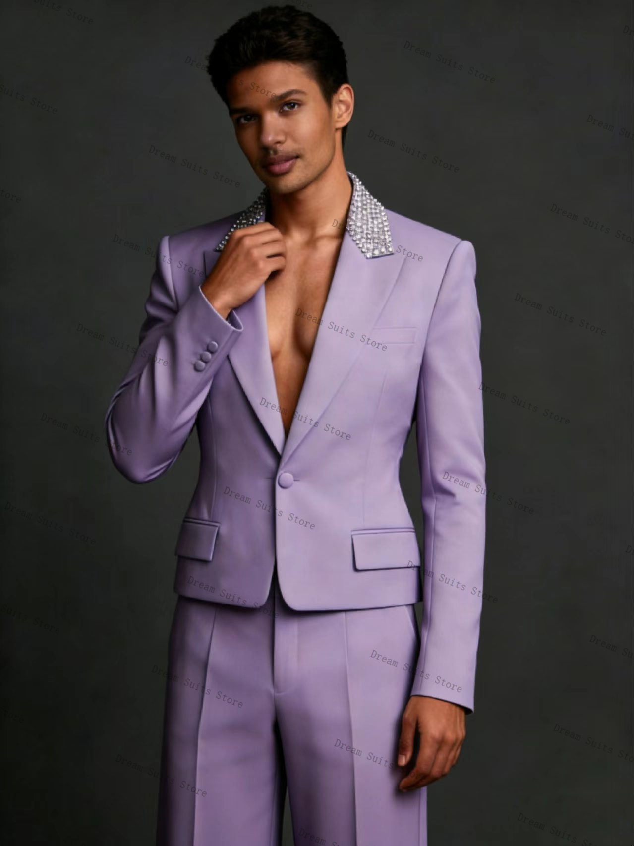 Conjunto de Terno Masculino Cr - Men Formal Wear Purple avaliação e preço