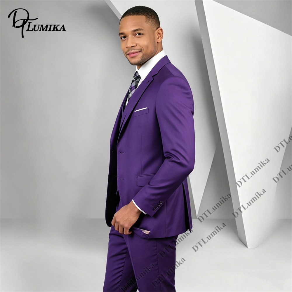 Conjunto de Terno Masculino Ro - Men Formal Wear Purple avaliação e preço