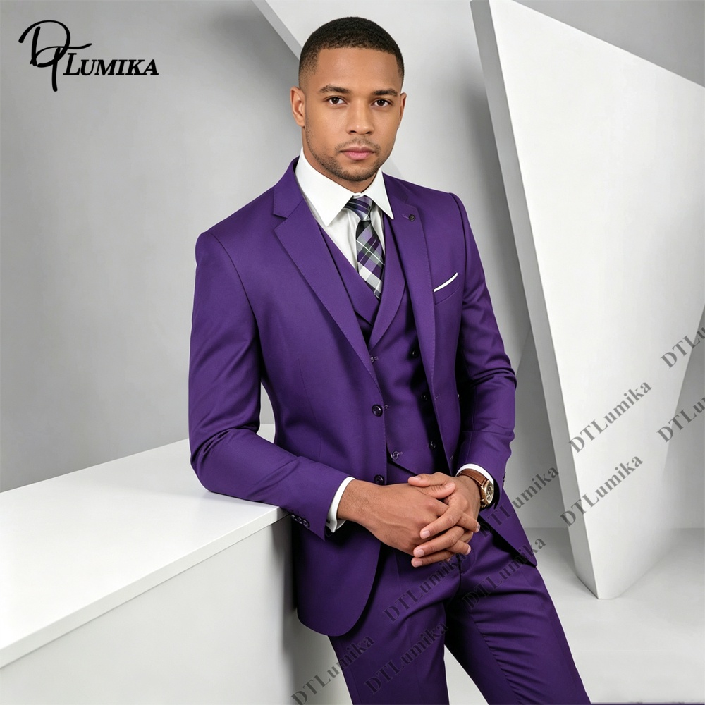 Conjunto de Terno Masculino Ro - Men Formal Wear Purple avaliação e preço
