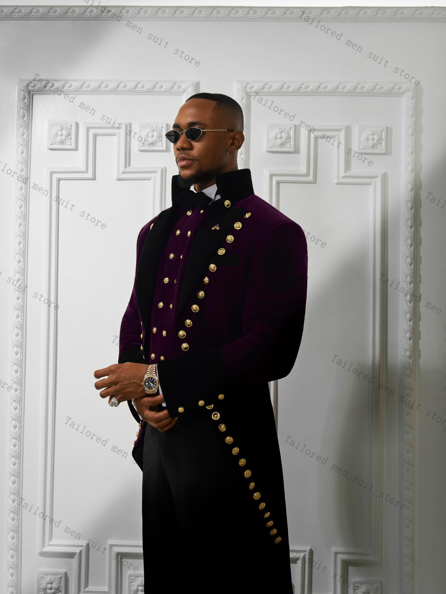 Ternos masculinos roxos, conju - Men Formal Wear Purple avaliação e preço