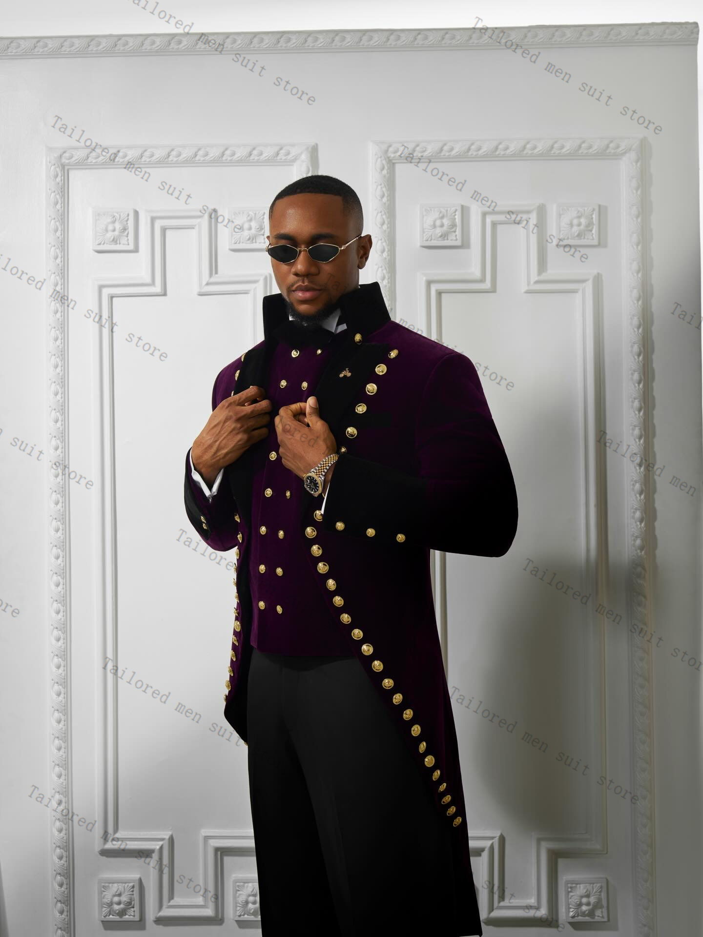 Ternos masculinos roxos, conju - Men Formal Wear Purple avaliação e preço